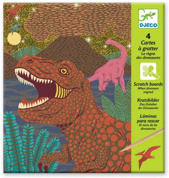 Scratch boards - When Dinosaurs Reigned.  Craft set for children.